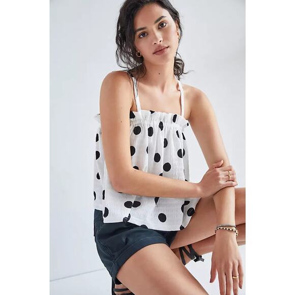 Anthropologie Current Air White & Black Polka Dot Swing Camisole – Size XS - Picture 1 of 6